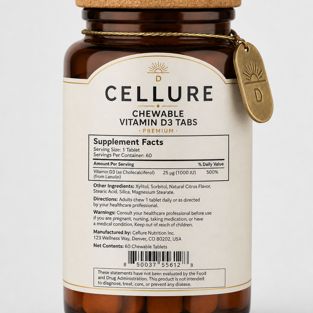 Chewable Vitamin D3 Tabs - Label detail view