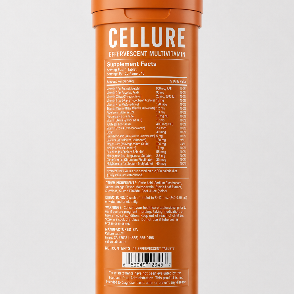 Effervescent Multivitamin - Label detail view