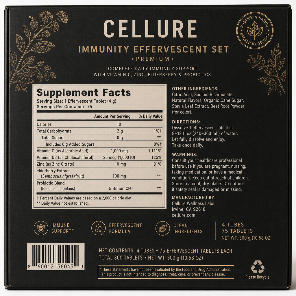 Immunity Effervescent Set - Label detail view