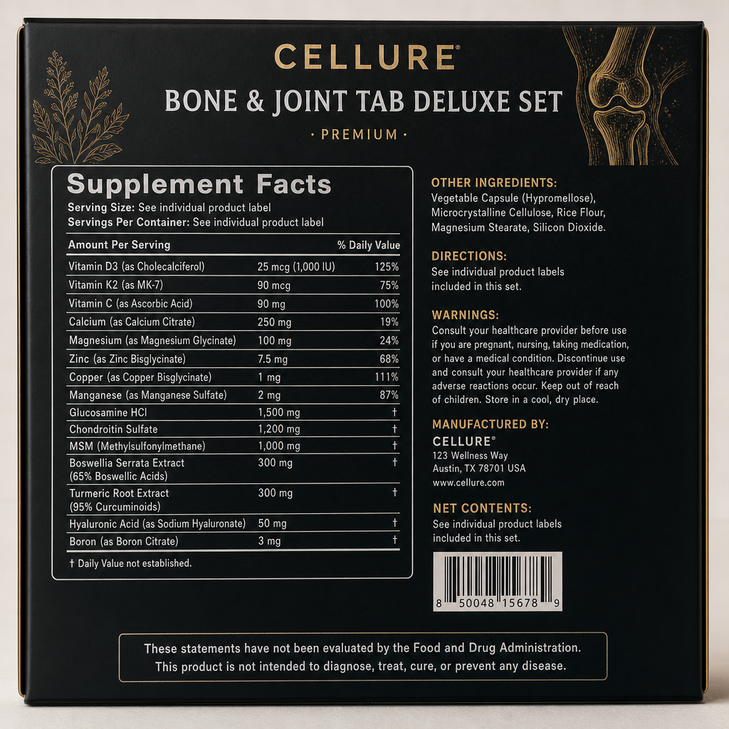 Bone & Joint Tab Deluxe Set - Label detail view