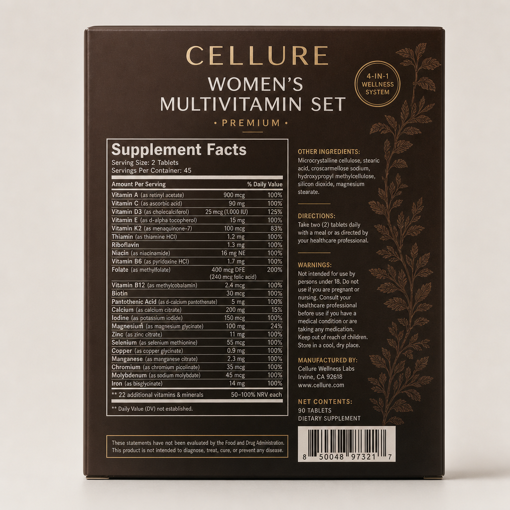Women's Multivitamin Set - Label detail view